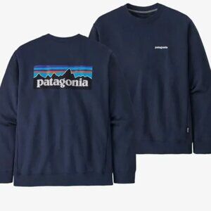 Men Patagonia P-6 Logo Uprisal Crew Sweatshirt Classic Fit New Navy Size Medium